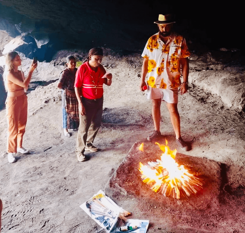 Mayan fire ceremony with a local shaman is a true authentic cultural sharing experience.