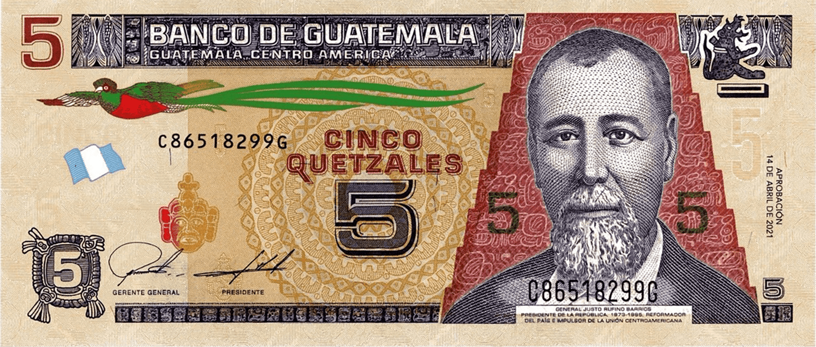 5 Quetzales note