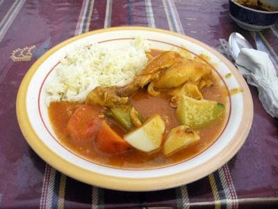 Pulique de pollo, a traditional Guatemalan chicken stew