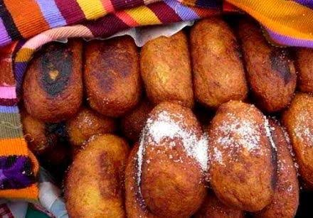 Rellenitos, fried sweet plantains filled with black beans